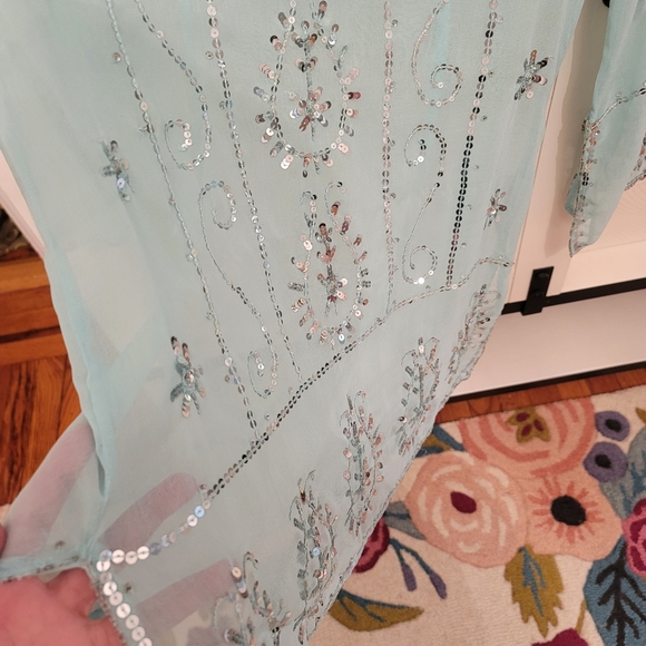 La Effaire by Ravi Khosla sequin sheer tunic - Picture 5 of 6